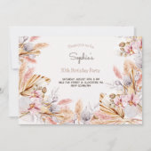 Boho bloemen volwassen verjaardag uitnodiging (Voorkant)