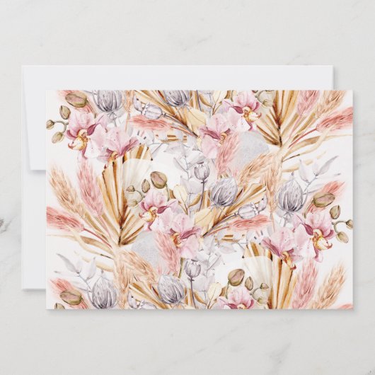 Boho bloemen volwassen verjaardag uitnodiging (Achterkant)