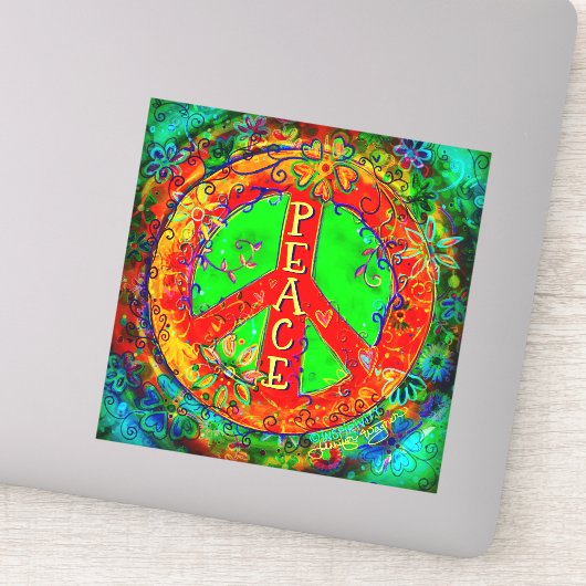 Boho Bloemen Vredesbord Inspirivity Sticker (Detail)