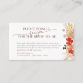 Boho Bloemen Vrijgezellenfeest Recept Aanvraag Informatiekaartje (Voorkant)