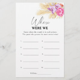 Boho bloemen - Waar waren we bruidsfeest spel