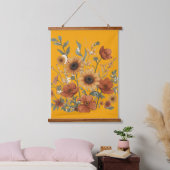 Boho Bloemen Wandtapijt – Zonnebloemen Hangend Wandkleed (Slaapkamer)