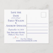 Boho Bloemen Waterverf Blauwe Aster Save the Date Uitnodiging Briefkaart (Achterkant)