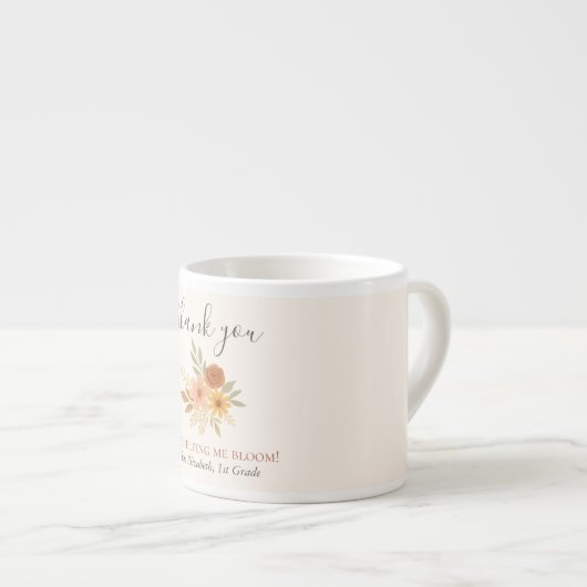 Boho Bloemen Waterverf Docent Dank u Espresso Kop (Voorkant rechts)