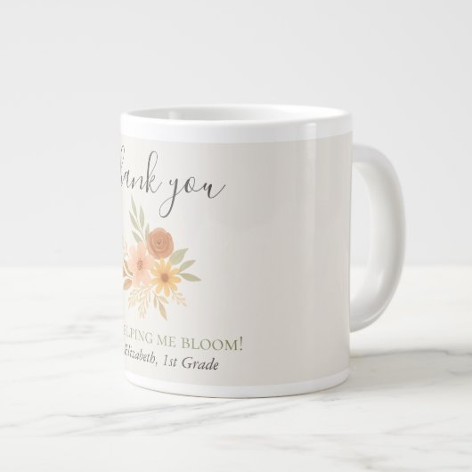 Boho Bloemen Waterverf Docent Dank u Grote Koffiekop (Voorkant rechts)