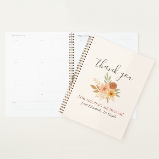 Boho Bloemen Waterverf Docent Dank u Planner (Display)