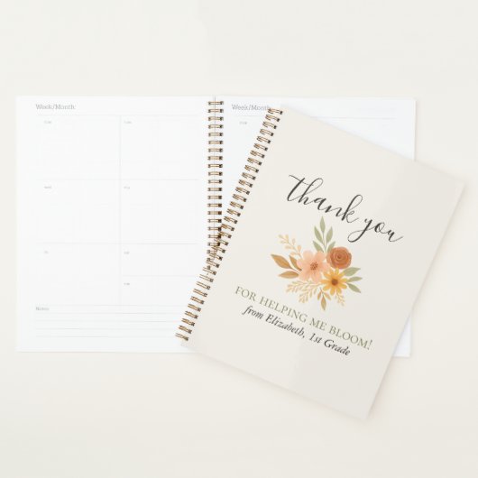 Boho Bloemen Waterverf Docent Dank u Planner (Display)