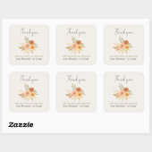 Boho Bloemen Waterverf Docent Dank u Vierkante Sticker (Vel)