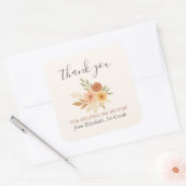 Boho Bloemen Waterverf Docent Dank u Vierkante Sticker (Envelop)