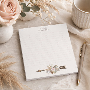 Boho bloemen waterverf notitieblok – Rustige herte