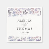 Boho Bloemen Waterverf Patroon Bruiloft Servet (Voorkant)