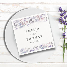 Boho Bloemen Waterverf Patroon Bruiloft Servet