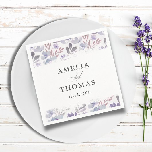 Boho Bloemen Waterverf Patroon Bruiloft Servet