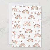 Boho Bloemen Waterverf Regenboog Baby shower Kaart (Achterkant)
