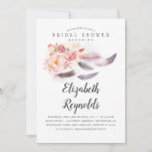 Boho Bloemen Waterverf veren Vrijgezellenfeest Kaart (Voorkant)