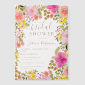 Boho Bloemen Waterverf Vrijgezellenfeest Vellum Uitnodigingen (Voorkant)