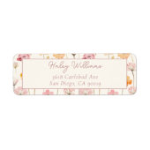 Boho Bloemen Waterverf Wildflower Adres Etiket (Voorkant)