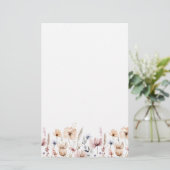 Boho Bloemen Waterverf Wildflower Briefpapier (Staand voorkant)
