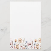 Boho Bloemen Waterverf Wildflower Briefpapier (Achterkant)
