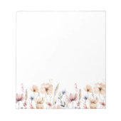 Boho Bloemen Waterverf Wildflower Notitieblok (Voorkant)