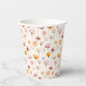 Boho Bloemen Waterverf Wildflower Papieren Bekers (Voorkant)