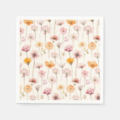 Boho Bloemen Waterverf Wildflower Servet (Voorkant)