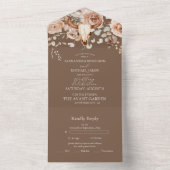 Boho Bloemen Westerne bruiloft All In One Uitnodiging (Binnen)