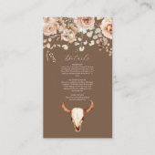 Boho Bloemen Westerne bruiloft Informatiekaartje (Voorkant)