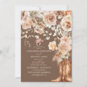 Boho Bloemen Westerne bruiloft Kaart (Voorkant)