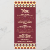Boho Bloemen Westerne bruiloft Menu (Achterkant)