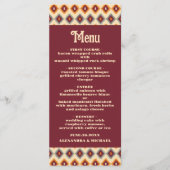 Boho Bloemen Westerne bruiloft Menu (Voorkant)