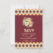 Boho Bloemen Westerne bruiloft RSVP Kaartje (Voorkant)