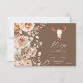Boho Bloemen Westerne bruiloft RSVP Kaartje (Voorkant)