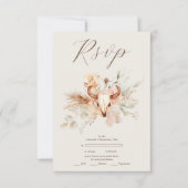 Boho Bloemen Westerne bruiloft RSVP Kaartje (Voorkant)