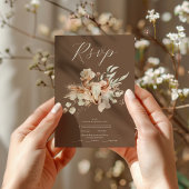 Boho Bloemen Westerne bruiloft RSVP Kaartje