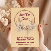 Boho Bloemen Westerne bruiloft Save The Date