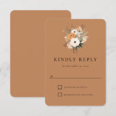 Boho Bloemen Westerse Trouwreactiekaart RSVP Kaartje (Voorkant / Achterkant)