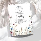 Boho Bloemen Wildbloem Bruiloft Kaart