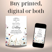 Boho Bloemen Wildbloem Bruiloft Kaart