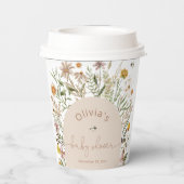 Boho Bloemen Wildbloemen Baby shower Paper Cup Papieren Bekers (Achterkant)