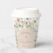 Boho Bloemen Wildbloemen Baby shower Paper Cup Papieren Bekers (Voorkant)