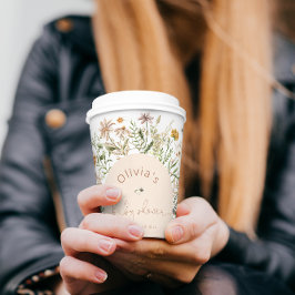 Boho Bloemen Wildbloemen Baby shower Paper Cup Papieren Bekers