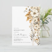 Boho Bloemen Wildbloemen Pensioenfeest Kaart (Staand voorkant)