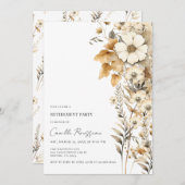 Boho Bloemen Wildbloemen Pensioenfeest Kaart (Voorkant / Achterkant)