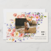 Boho Bloemen | Wilde Bloem Foto Bewaar de Datum Save The Date (Voorkant)