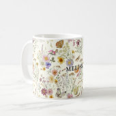 Boho Bloemen Wilde Bloem Koffiemok (Voorkant links)