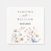 Boho bloemen wilde bloemen bruiloft servet (Voorkant)