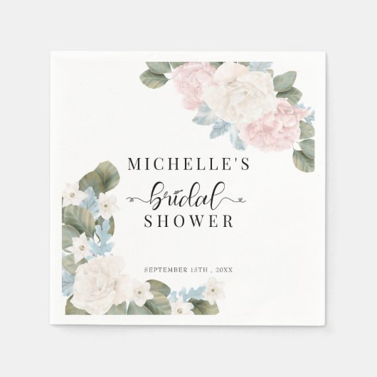 Boho Bloemen Winter Bruiloft Feest Servet (Voorkant)