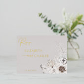 Boho Bloemen Winter rustieke Botanische RSVP Folie Uitnodiging Briefkaart (Staand Voorkant)