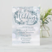 Boho Bloemen Winter Sneeuwvlokken Bruiloft Kaart (Staand voorkant)